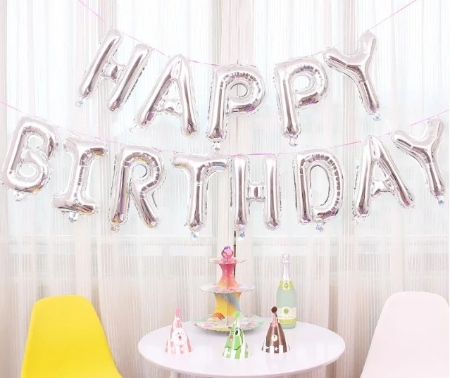 Воздушные шары "Happy Birthday". Фольгированный