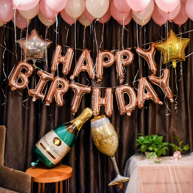 Воздушные шары "Happy Birthday". Фольгированный