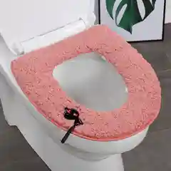 Коралловый меланж чехол для унитаза Котик
