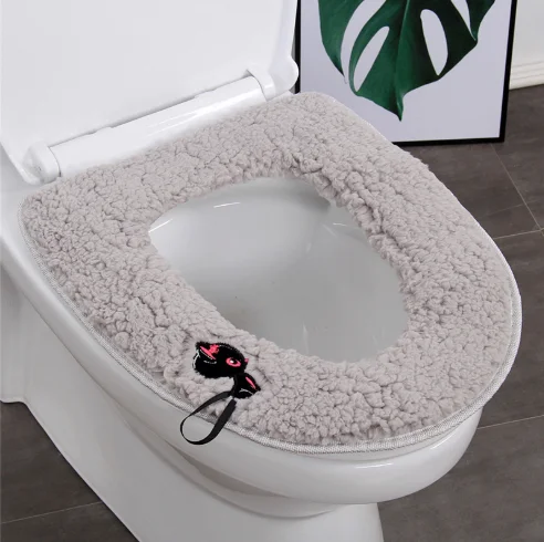Коралловый меланж чехол для унитаза Котик