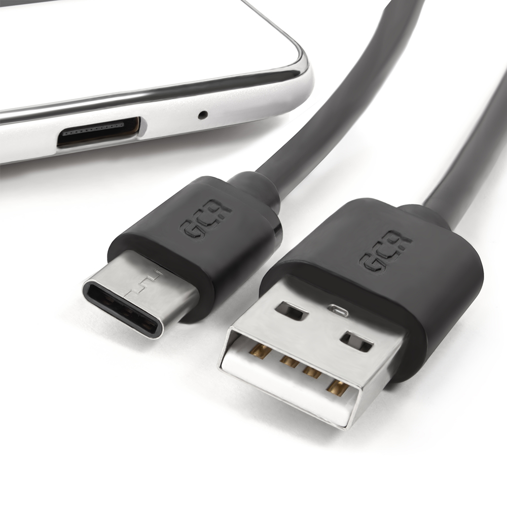 GCR кабель USB Type C для зарядки телефона передачи данных 15см черный  купить по цене 363 ₽ в интернет-магазине KazanExpress