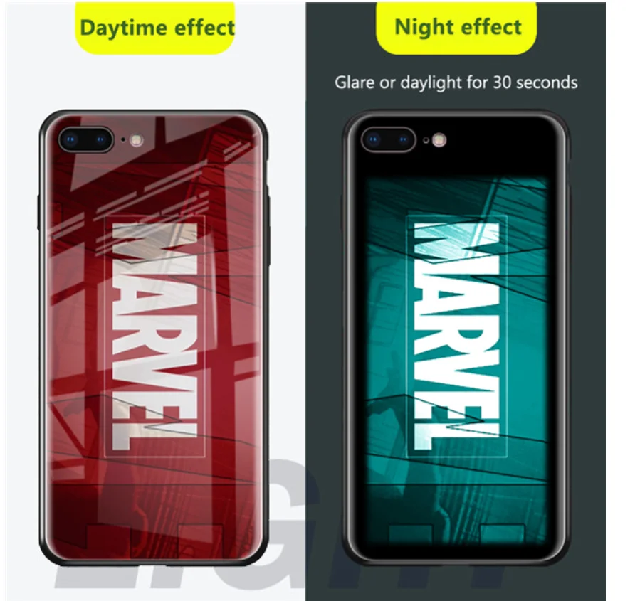 Чехол из каленого стекла для iPhone (светящийся)
