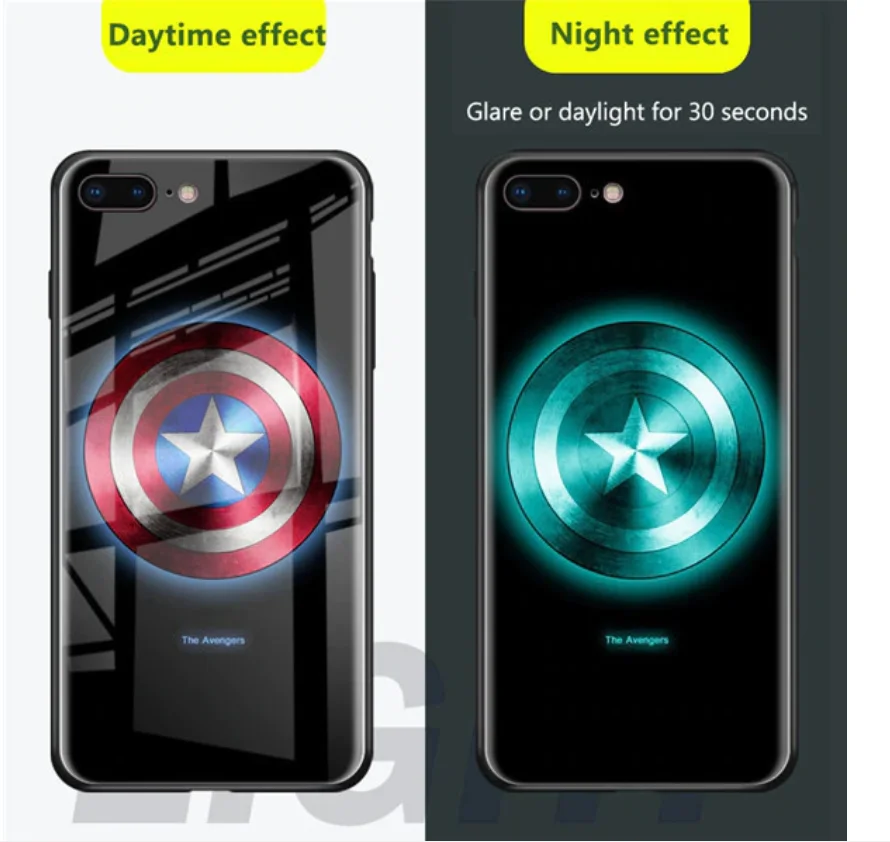 Чехол из каленого стекла для iPhone (светящийся)