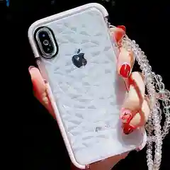 Белый чехол для IPhone 3D алмазная текстура