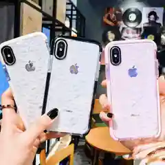 Белый чехол для IPhone 3D алмазная текстура