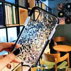 Белый чехол для IPhone 3D алмазная текстура