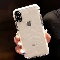 Белый чехол для IPhone 3D алмазная текстура