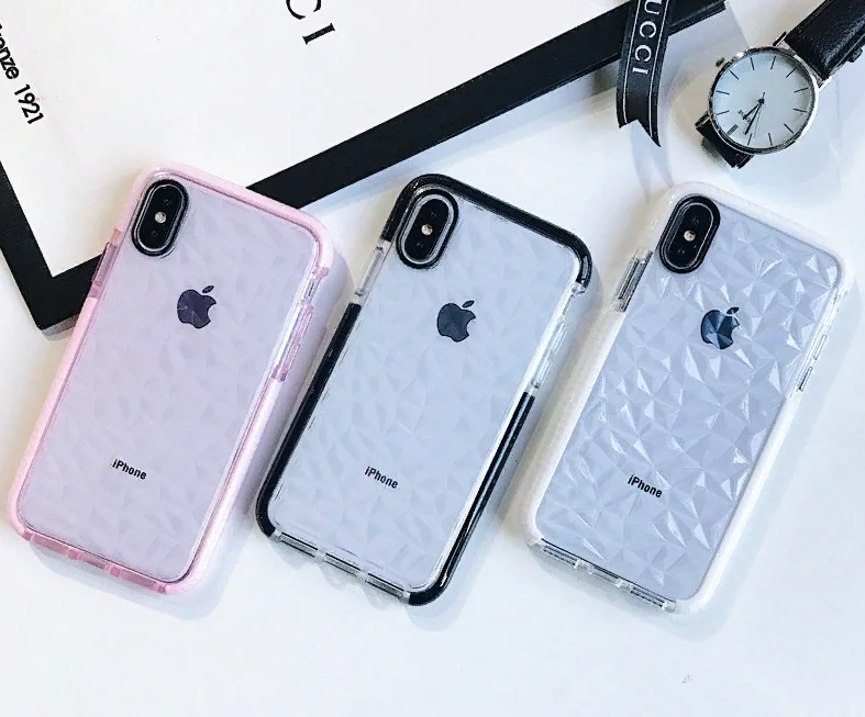 Белый чехол для IPhone 3D алмазная текстура