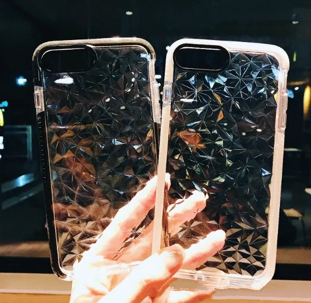 Белый чехол для IPhone 3D алмазная текстура