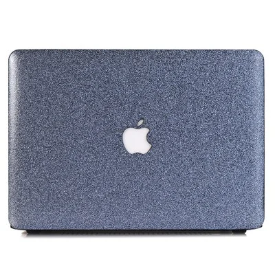 Серый меланж блестящий чехол для ноутбука MacBook