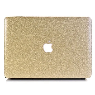 Серый меланж блестящий чехол для ноутбука MacBook