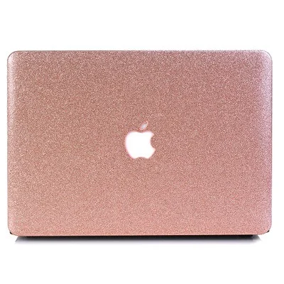 Серый меланж блестящий чехол для ноутбука MacBook