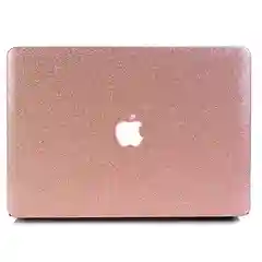 Серый меланж блестящий чехол для ноутбука MacBook