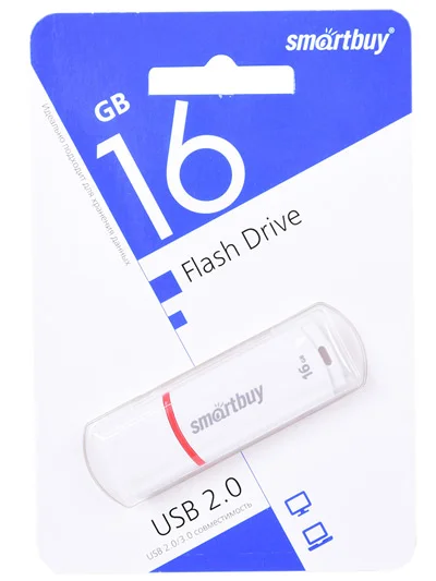Флешка USB 16 gb flash drive Smart Buy Crown white (sb16gbcrw-w)