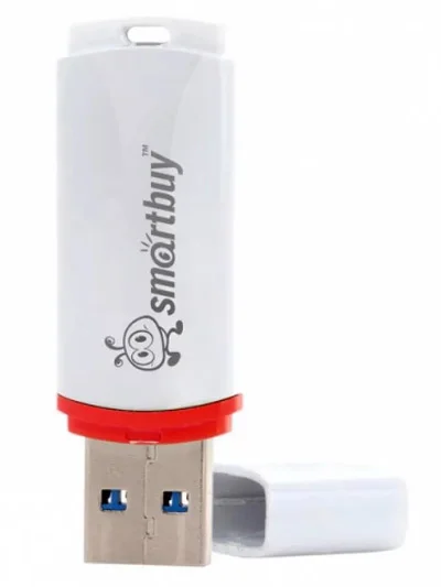 Белый флешка USB 16 gb flash drive Smart Buy Crown white (sb16gbcrw-w)