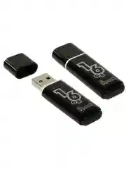 Черный флешка USB 16 gb flash drive Smart Buy Glossy series (sb16gbgs-k)