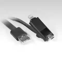 Кабель зарядный microUSB/iPhone Трансформер 1 метр, черный