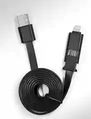 Кабель зарядный microUSB/iPhone Трансформер 1 метр, черный