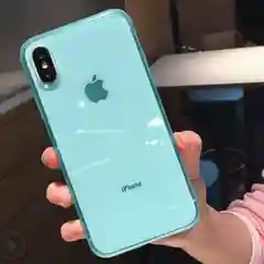 Бирюзовый чехол Iphone силиконовый прозрачный