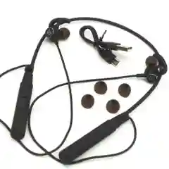Черный беспроводные наушники (bluetooth спортивные, гарнитура с микрофоном)