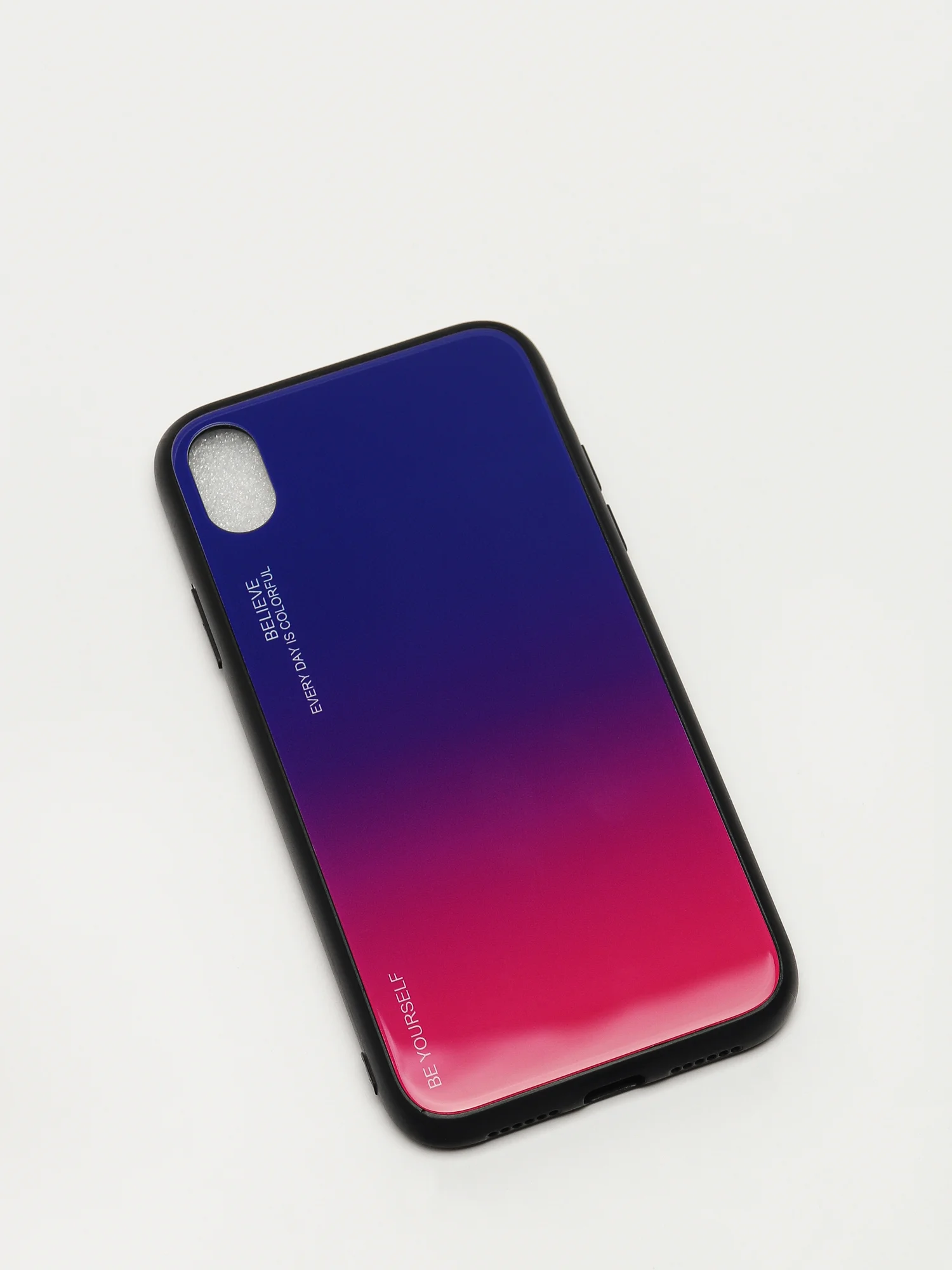Темно-синий градиент чехол из закалённого стекла для iPhone 7/8, 7/8Plus, XR, X/XS, XS Max, 11