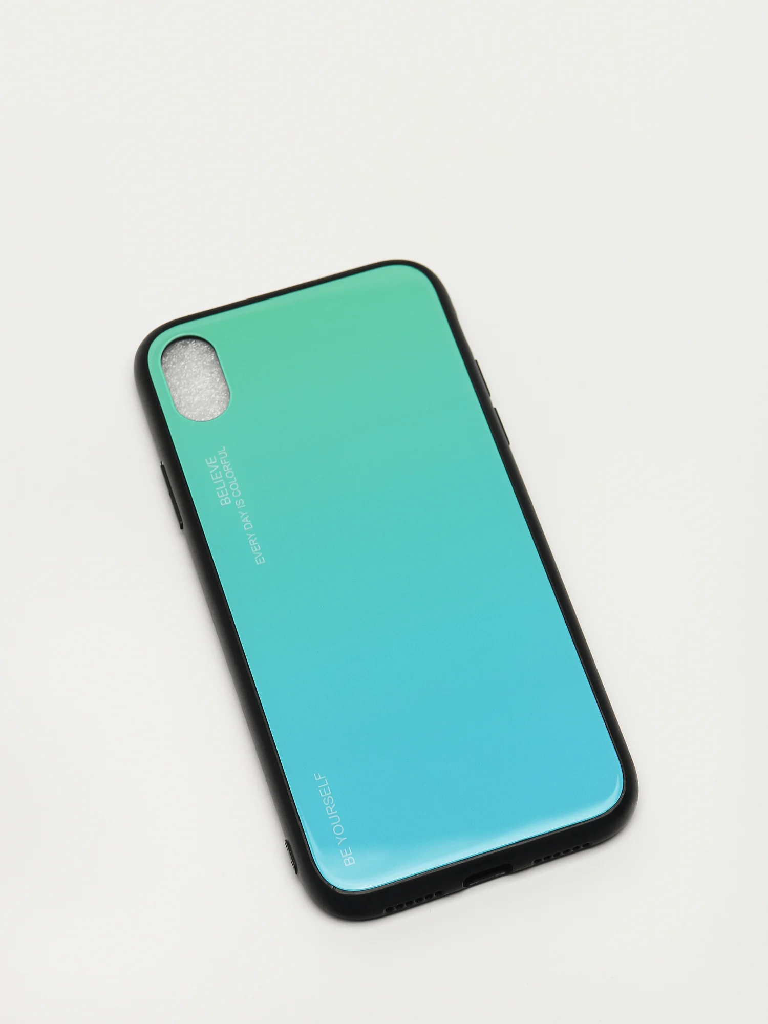 Бирюзовый градиент чехол из закалённого стекла для iPhone 7/8, 7/8Plus, XR, X/XS, XS Max, 11