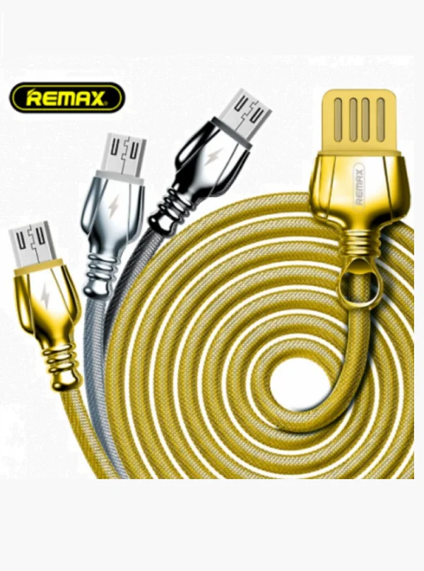 Золотой кабель зарядки подарочный Remax KING DATA CABLE RC-063m в деревяной упаковке