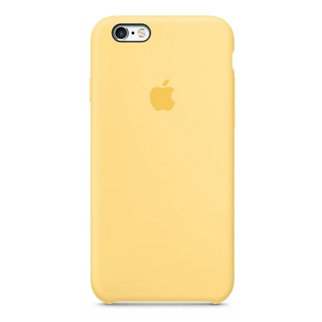 Желтый силиконовый чехол с логотипом Silicone Case для iPhone 11pro max, 11pro, 11, Xs max, X/Xs, XR, 7/8, 6 plus/6s plus, 7 plus/8 plus