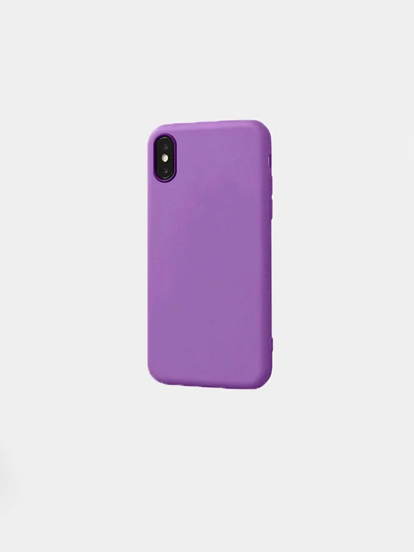 Фиолетовый чехол силиконовый на Iphone