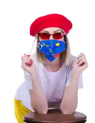 Синий тканевая многоразовая маска