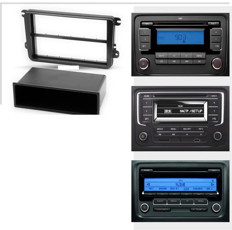 Переходная монтажная рамка 1-DIN (11-782) на Volkswagen Caddy 2004+Golf 2003-14,Passat CC