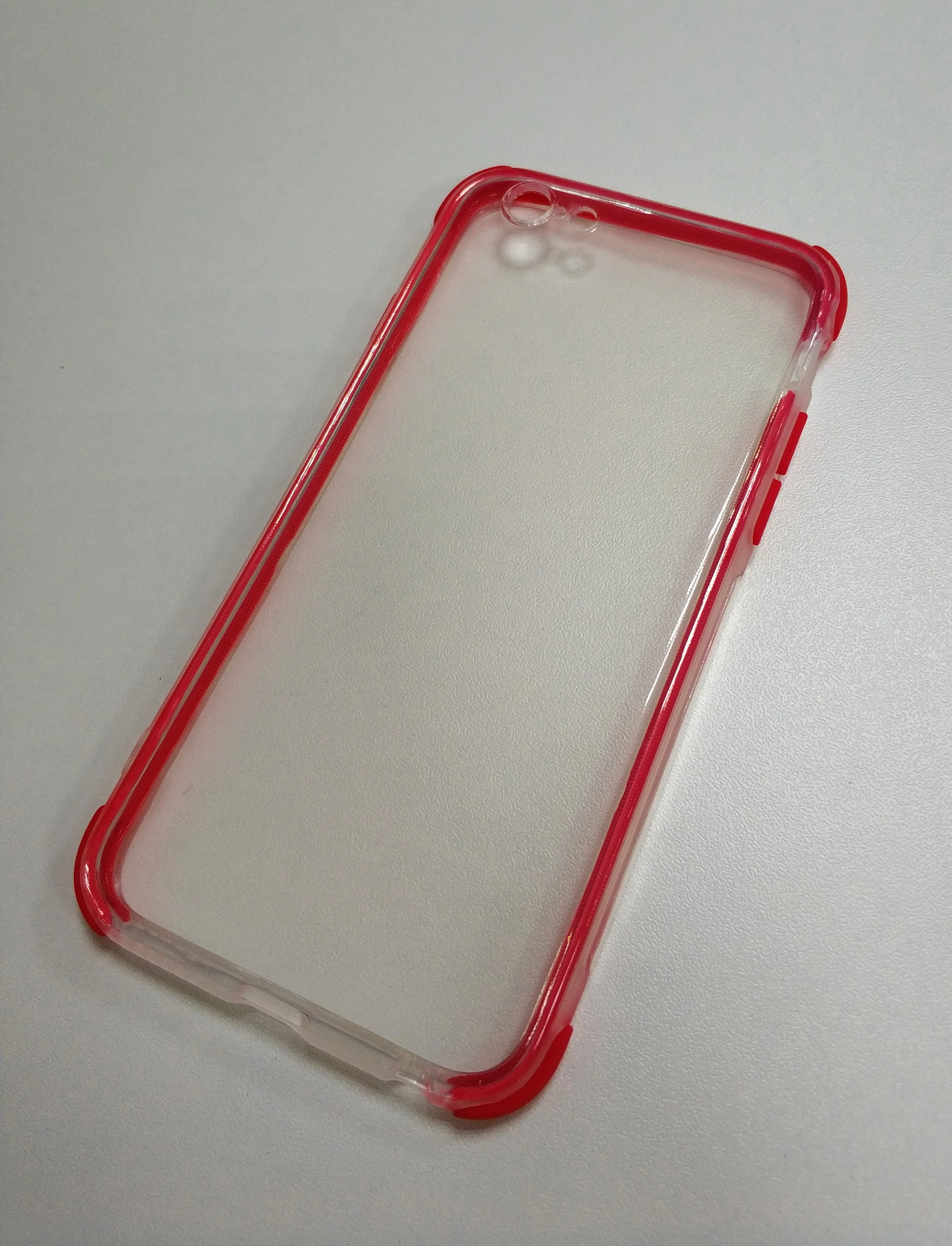 Красный чехол-накладка iPhone 6/6S силиконовый с цветным бортиком