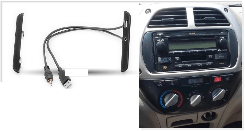 Переходная монтажная рамка 2-din 7 дюймов (11-712) для Toyota боковые вставки с USB + AUX