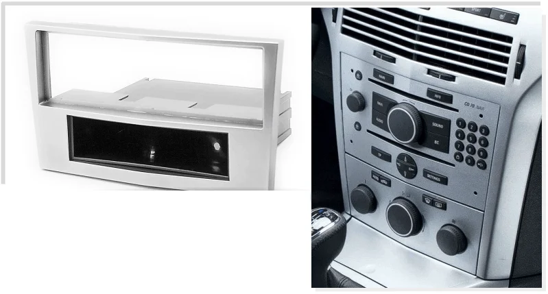 Монтажная рамка 1-DIN(11-026)сереб. для Opel Astra(H)2004-10,Antara,Corsa(D)2006-15,Zafira