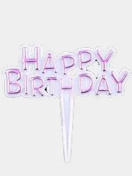 Розовый топпер "Happy Birthday"