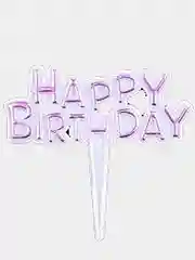 Розовый топпер "Happy Birthday"