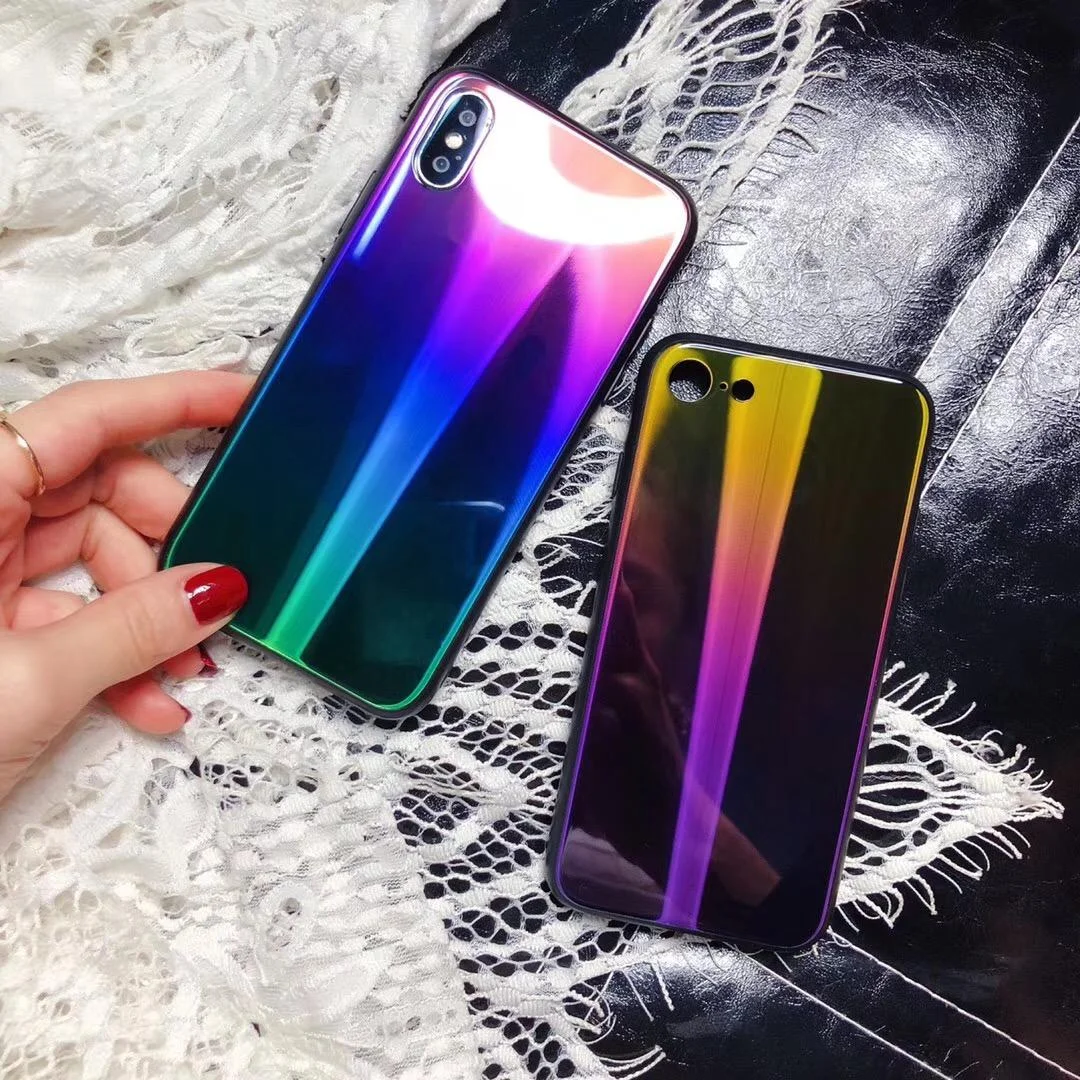 Силиконовый переливающийся чехол для Apple iPhone, градиент