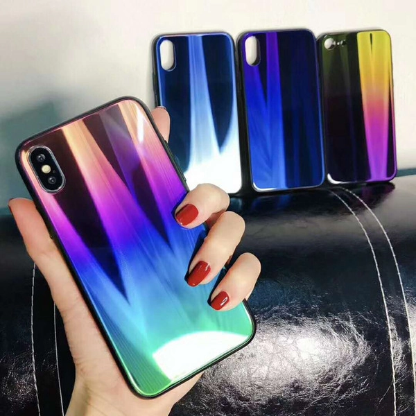 Силиконовый переливающийся чехол для Apple iPhone, градиент