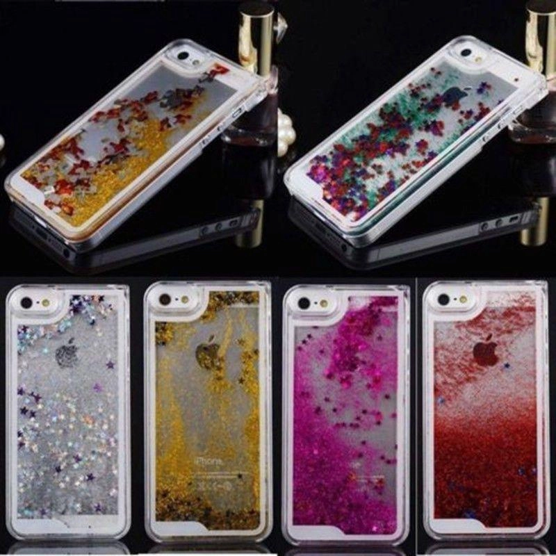 Силиконовый чехол-накладка с блестками для iPhone