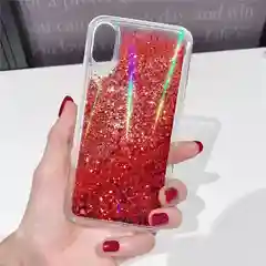 Силиконовый чехол-накладка с блестками для iPhone