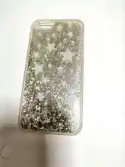 Серый силиконовый чехол-накладка с блестками для iPhone