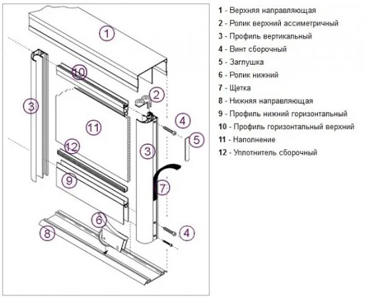 Комплект роликов для дверей купе асимметричный 37.5 мм