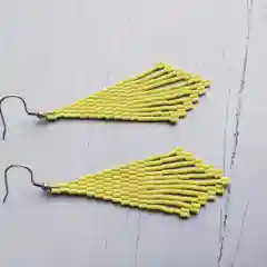 Лайм серьги из бисера "Лель"