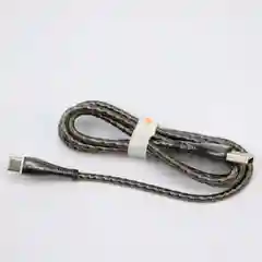 Серый меланж кабель Micro-USB CC-78 Moxom, металлическая пружина, СС-81, ткань, для Андроид