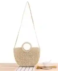 Летняя соломенная сумка из ротанга, цвет светло-бежевый