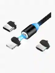 Серебряный магнитный кабель без разъема 3А, разъёмы MicroUSB, Type-C, Lightning для Андроид, iPhone