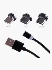 Серебряный магнитный кабель без разъема 3А, разъёмы MicroUSB, Type-C, Lightning для Андроид, iPhone