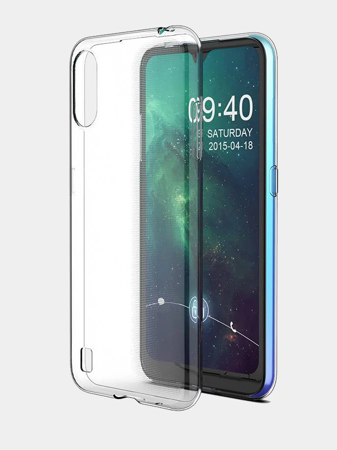 Чехол силиконовый для Samsung Galaxy A01, прозрачный