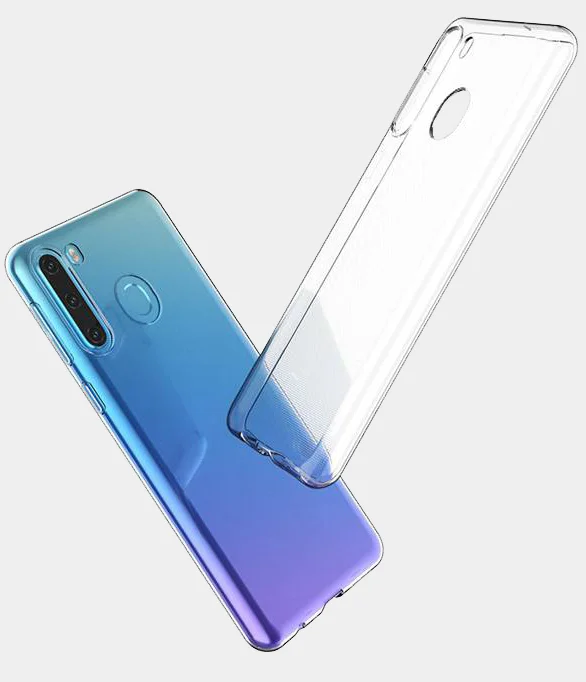 Чехол силиконовый для Samsung Galaxy A21, прозрачный