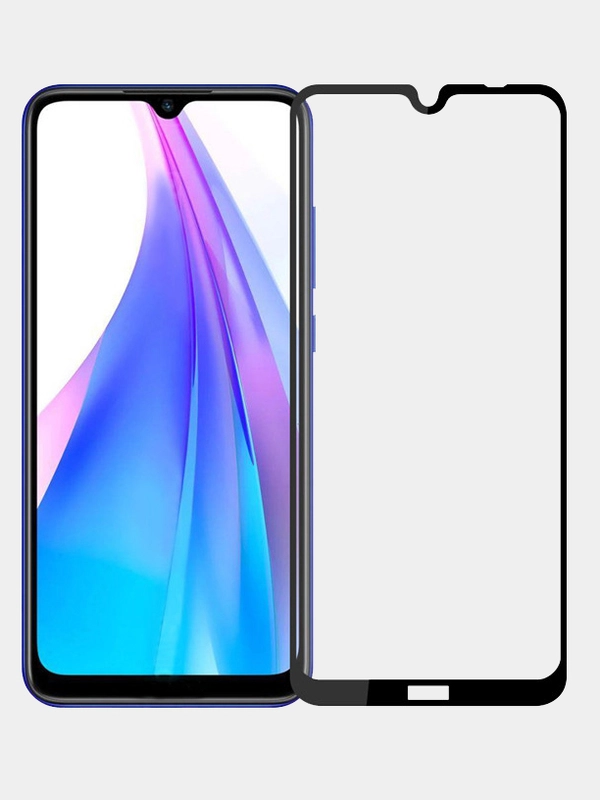 Защитное стекло для Xiaomi Redmi Note 8T Full Glue на полный экран, черное